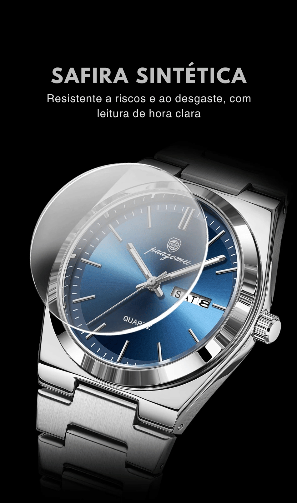 PENGAGAR Relógio Masculino de Luxo Data Semana Relógio Luminoso À Prova D 'Água